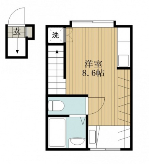 広島市南区西本浦町のアパートの間取り