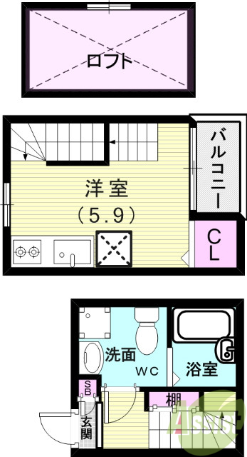 神戸市垂水区瑞穂通のアパートの間取り