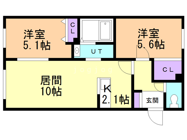 札幌市豊平区美園六条のマンションの間取り