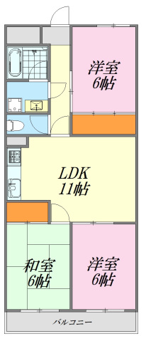 廿日市市宮島口西のマンションの間取り