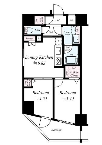 北区王子のマンションの間取り