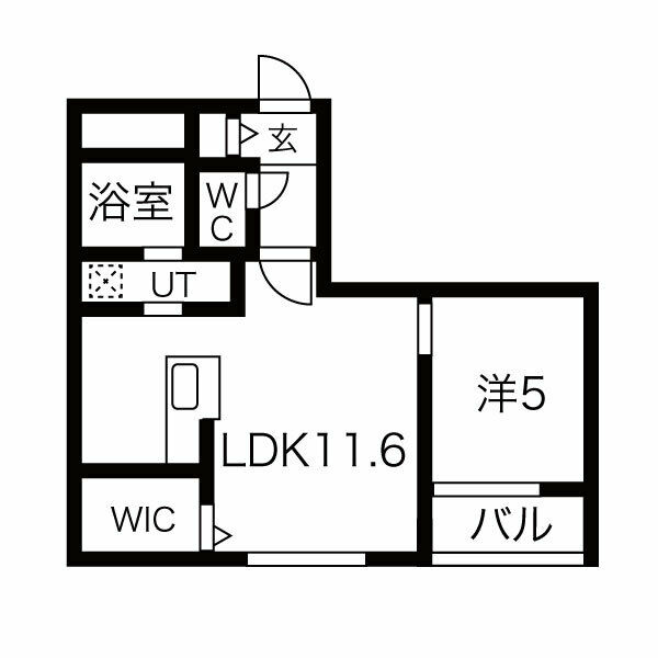 札幌市中央区南九条西のマンションの間取り