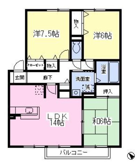 船橋市印内のアパートの間取り