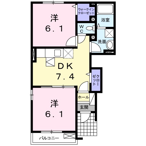 クレメントカーサＢの間取り