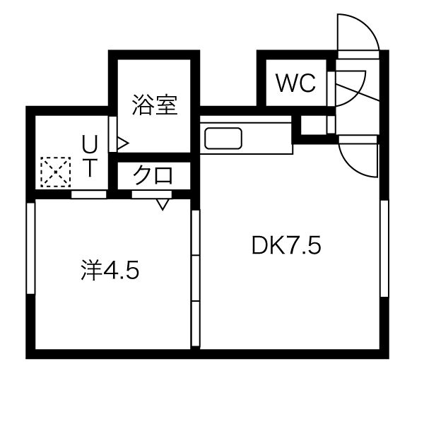 札幌市西区山の手一条のアパートの間取り