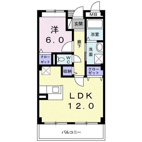 堺市東区日置荘田中町のマンションの間取り