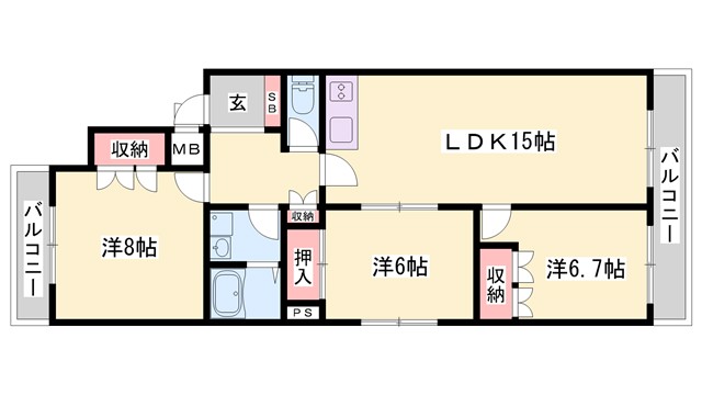 マンション優雅IIIの間取り