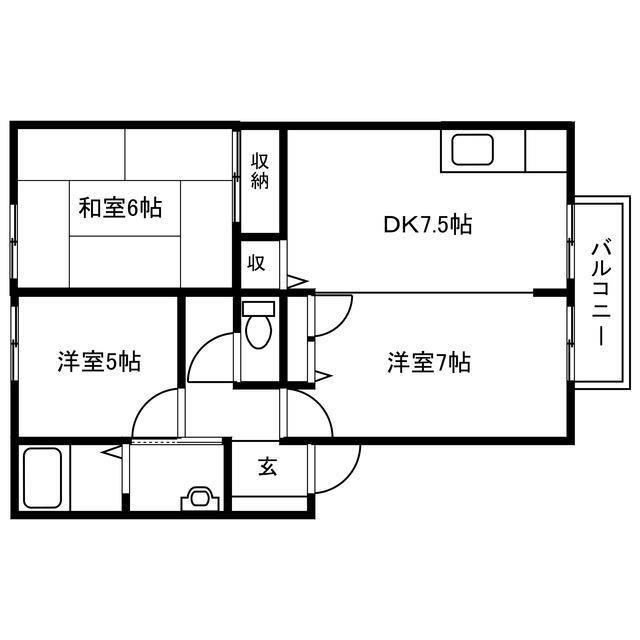 パストラーレ御立B棟の間取り