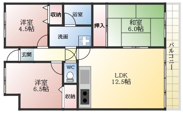 柏原市大県のマンションの間取り