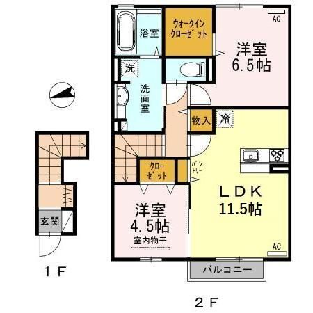 長岡市宮内町のアパートの間取り