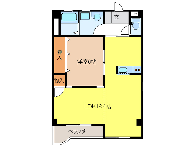 岐阜市六条東のマンションの間取り