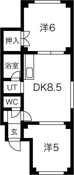 札幌市中央区南七条西のマンションの間取り