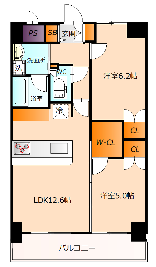 大阪市東成区大今里のマンションの間取り