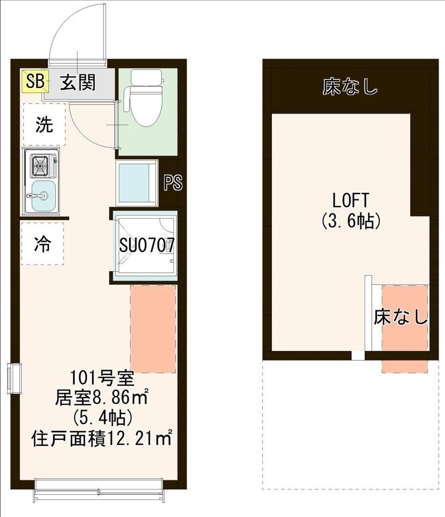 大田区羽田のアパートの間取り