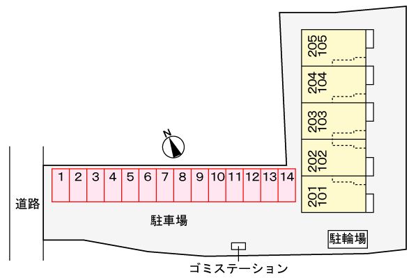 【神崎郡福崎町南田原のアパートの駐車場】