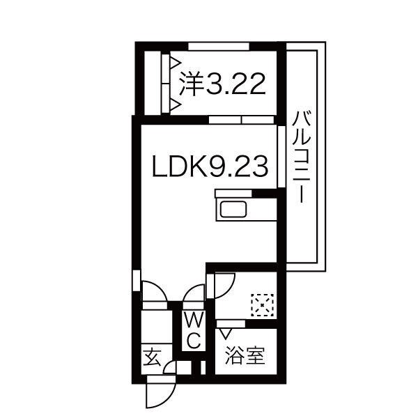 名古屋市中村区長筬町のアパートの間取り