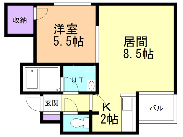 札幌市西区発寒十二条のアパートの間取り