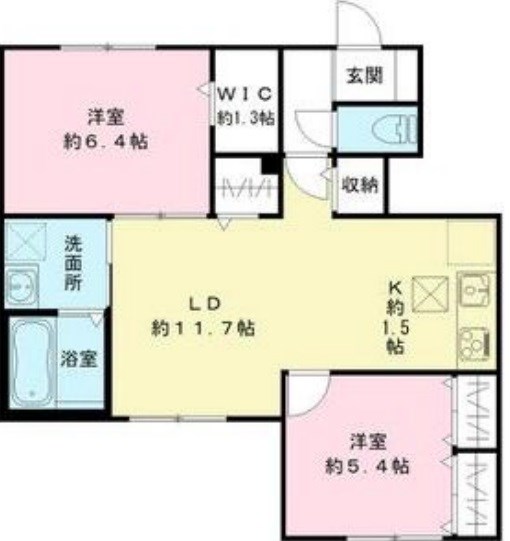 【神戸市東灘区岡本のアパートの間取り】