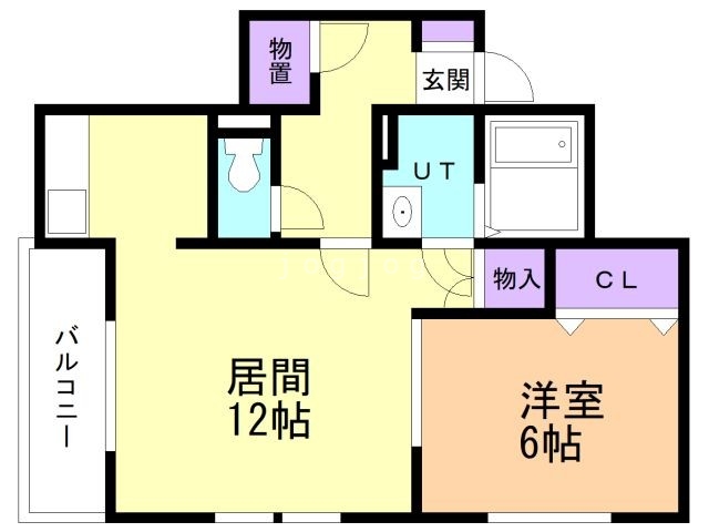 苫小牧市新中野町のアパートの間取り