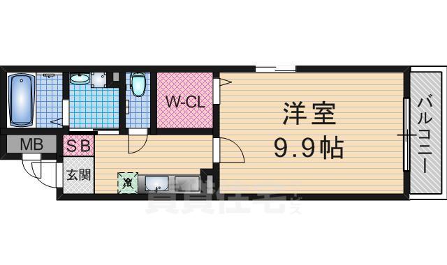 京都市伏見区桃山町遠山のマンションの間取り