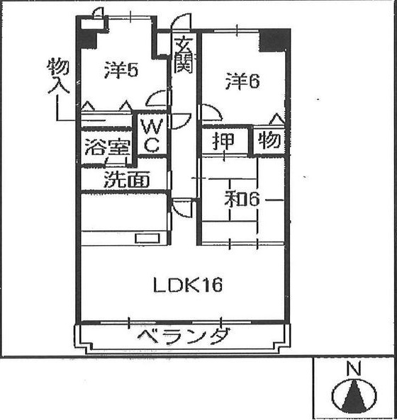 名古屋市東区白壁のマンションの間取り