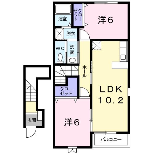 ウィスタリアＤの間取り