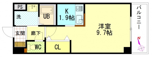 呉市広古新開のマンションの間取り