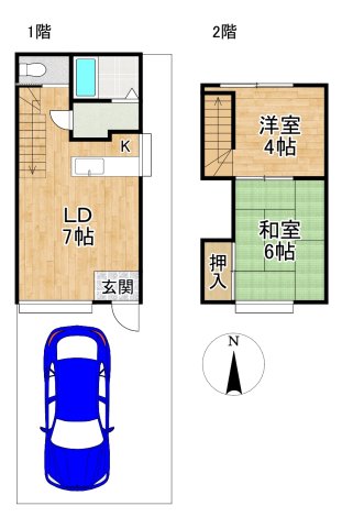 紫竹下芝本町貸家の間取り写真
