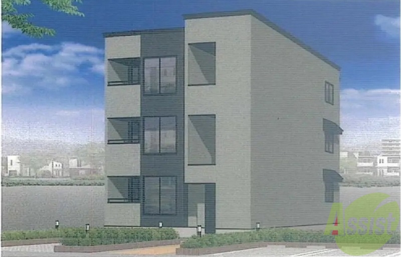 建物外観　外観予想パース　札幌市白石区「Ｍａｌｉｅ　ＦＵＪＩ」