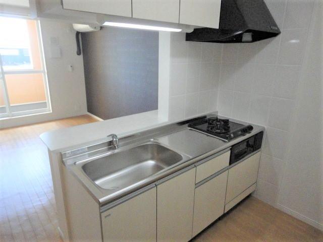 キッチン　2口ガスコンロのシステムキッチン