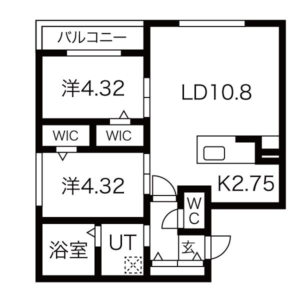 地下鉄東西線 宮の沢駅 徒歩11分 4階建 築3年の間取り写真