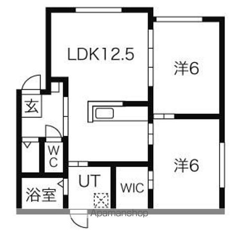 ＪＲ札沼線 新琴似駅 バス乗車時間：12分 最寄りバス停で下車 徒歩3分 3階建 築21年の間取り写真