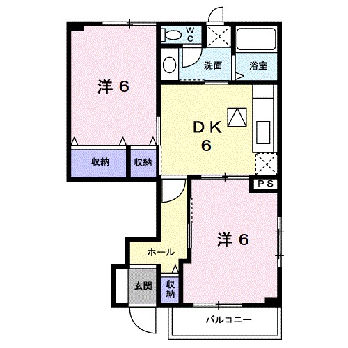 ＪＲ山陽本線 福山駅 バス乗車時間：30分 最寄りバス停で下車 徒歩9分 2階建 築25年の間取り写真