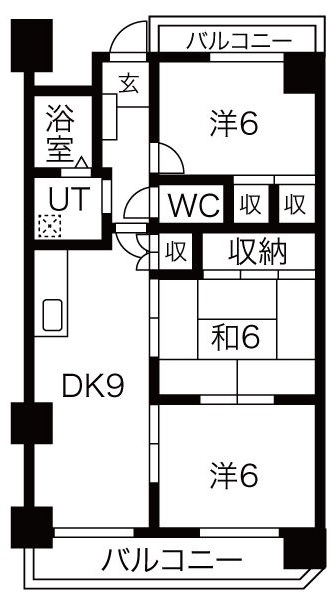 地下鉄谷町線 出戸駅 徒歩9分 7階建 築27年の間取り写真