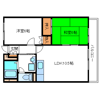 郡山市香久池のマンションの間取り