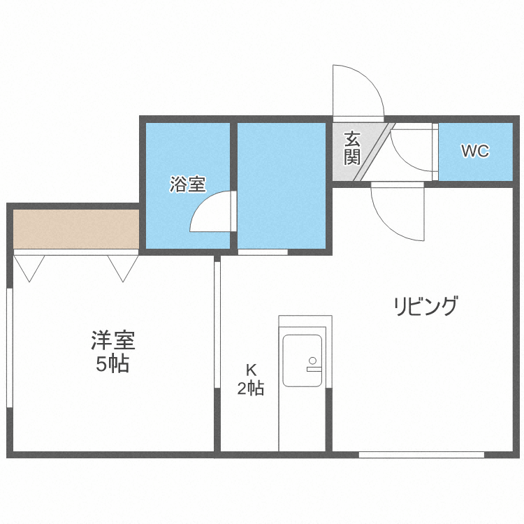 札幌市南区澄川四条のアパートの間取り