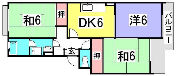 広島県広島市西区井口３（マンション）の賃貸物件の間取り