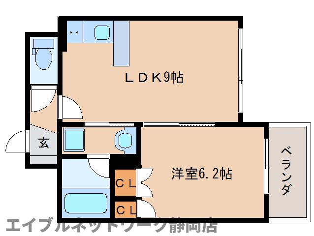 【静岡市葵区鷹匠のマンションの間取り】