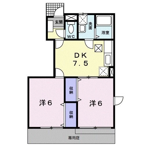 御坊市島のアパートの間取り