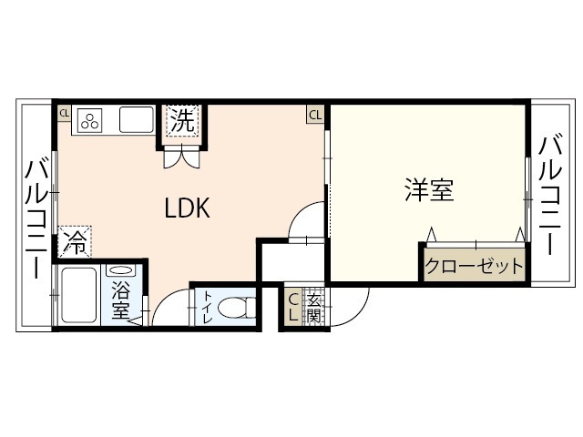 【広島市中区西白島町のマンションの間取り】