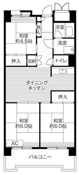 ビレッジハウス品川八潮タワー1号棟の間取り