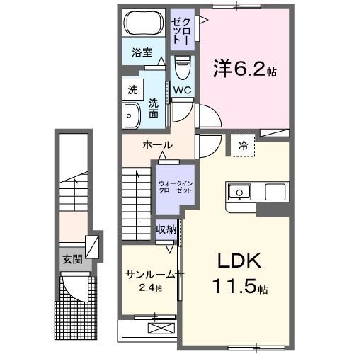 野田市七光台のアパートの間取り