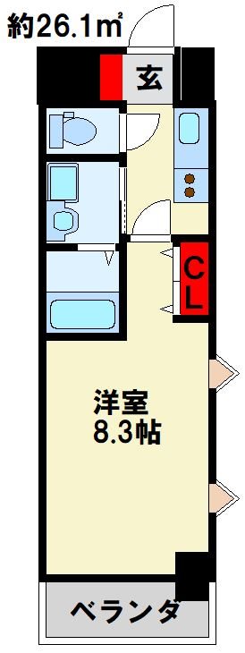 北九州市小倉北区室町のマンションの間取り