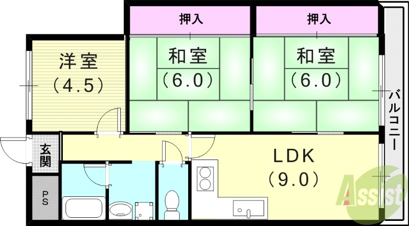 ホームズ藤原の間取り