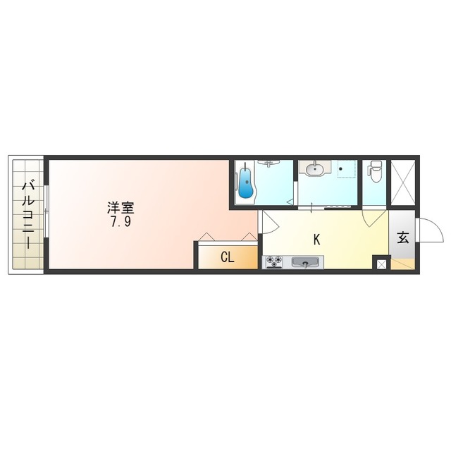 東大阪市菱屋西のマンションの間取り