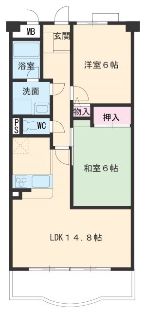 名古屋市昭和区駒方町のマンションの間取り