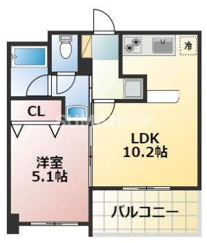 熊本市中央区白山のマンションの間取り