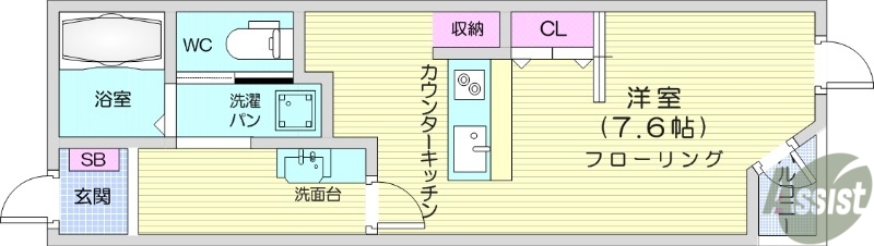 黒川郡大和町吉岡のアパートの間取り