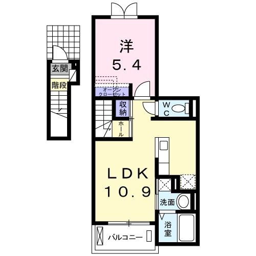 中間市蓮花寺のアパートの間取り