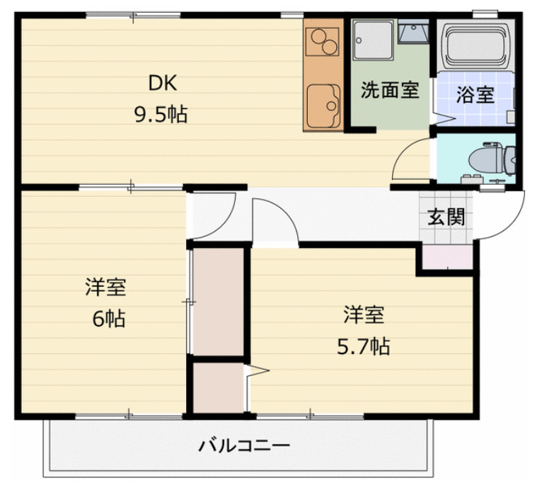 相模原市中央区星が丘のアパートの間取り